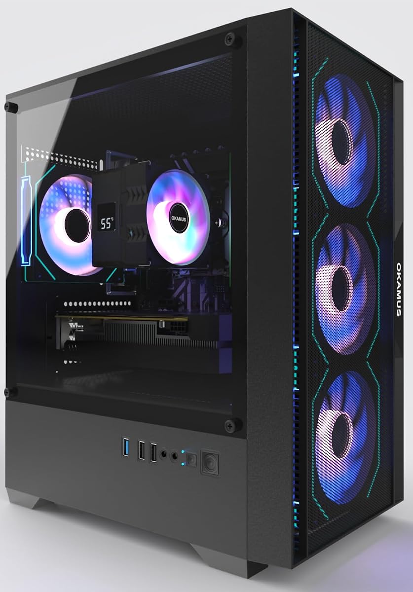 Gaming PC Desktop Computer, i7-6700 CPU Up to 4.0GHz, GTX 1660 Super 6GB GDDR6, 16GB RAM, 512GB M.2 SSD, WiFi 6, BT 5.3, 4 ARGB Fans, Win 11 Home, 400W PSU, Prebuilt Gaming Tower