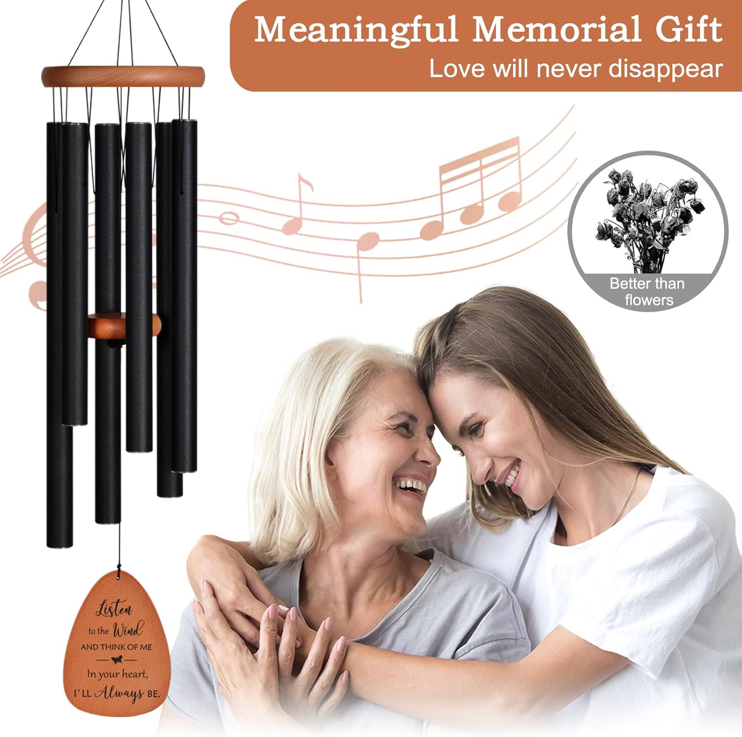 Wind Chimes for Outside, Memorial Wind Chimes for Loss of Loved one, Memorial/Sympathy/Remembrance Gifts,Outdoor Clearance for Home & Garden Decor D-TreeofLife