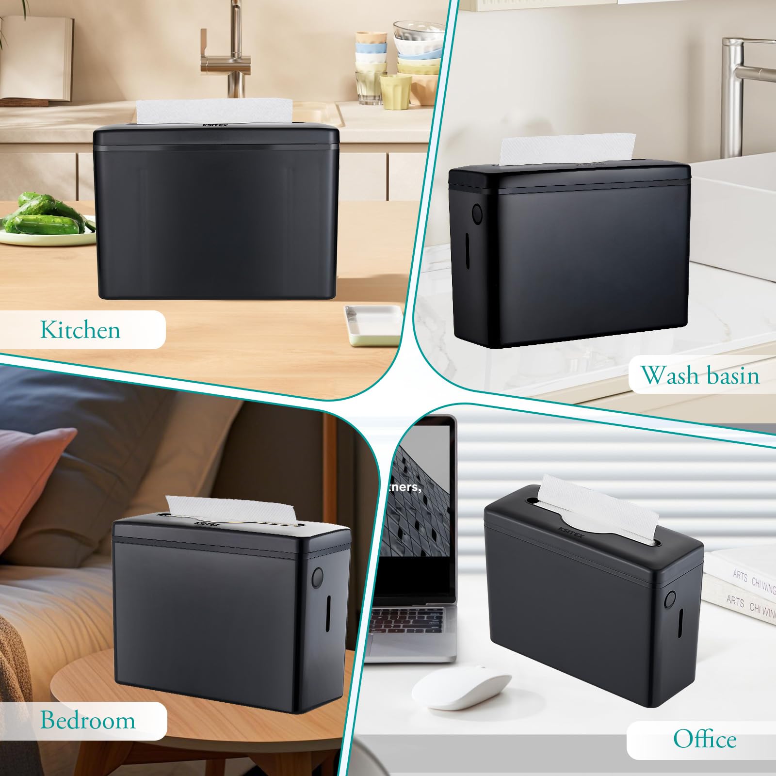Dispensador de Toallas de Papel de Mostrador, Gran Capacidad para Baño, Cocina y Hogar, Dispensador de Servilletas Trifold/C Fold/Z Fold 300 Hojas, Plástico con Base Antideslizante,Negro