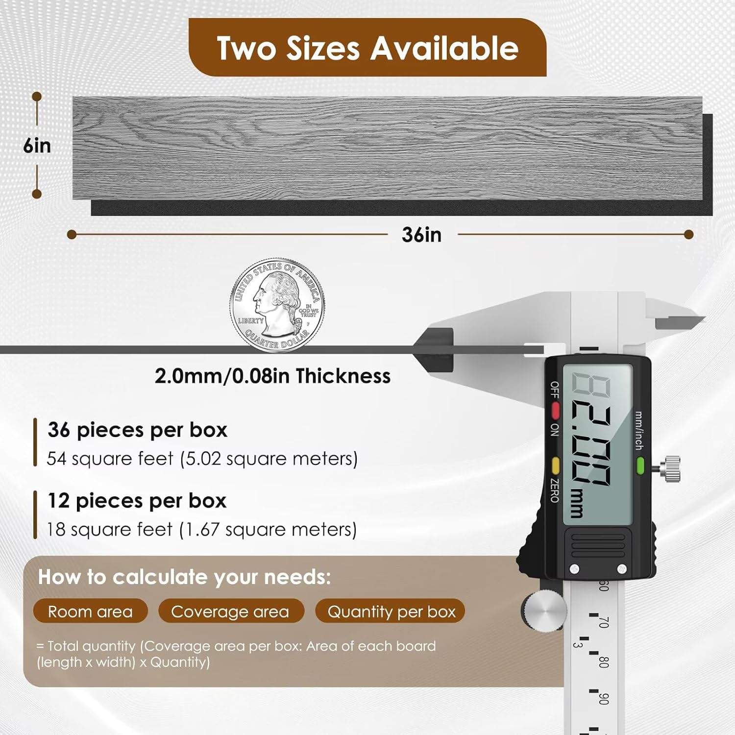 dexde peel and stick vinyl plank flooring, size unknown