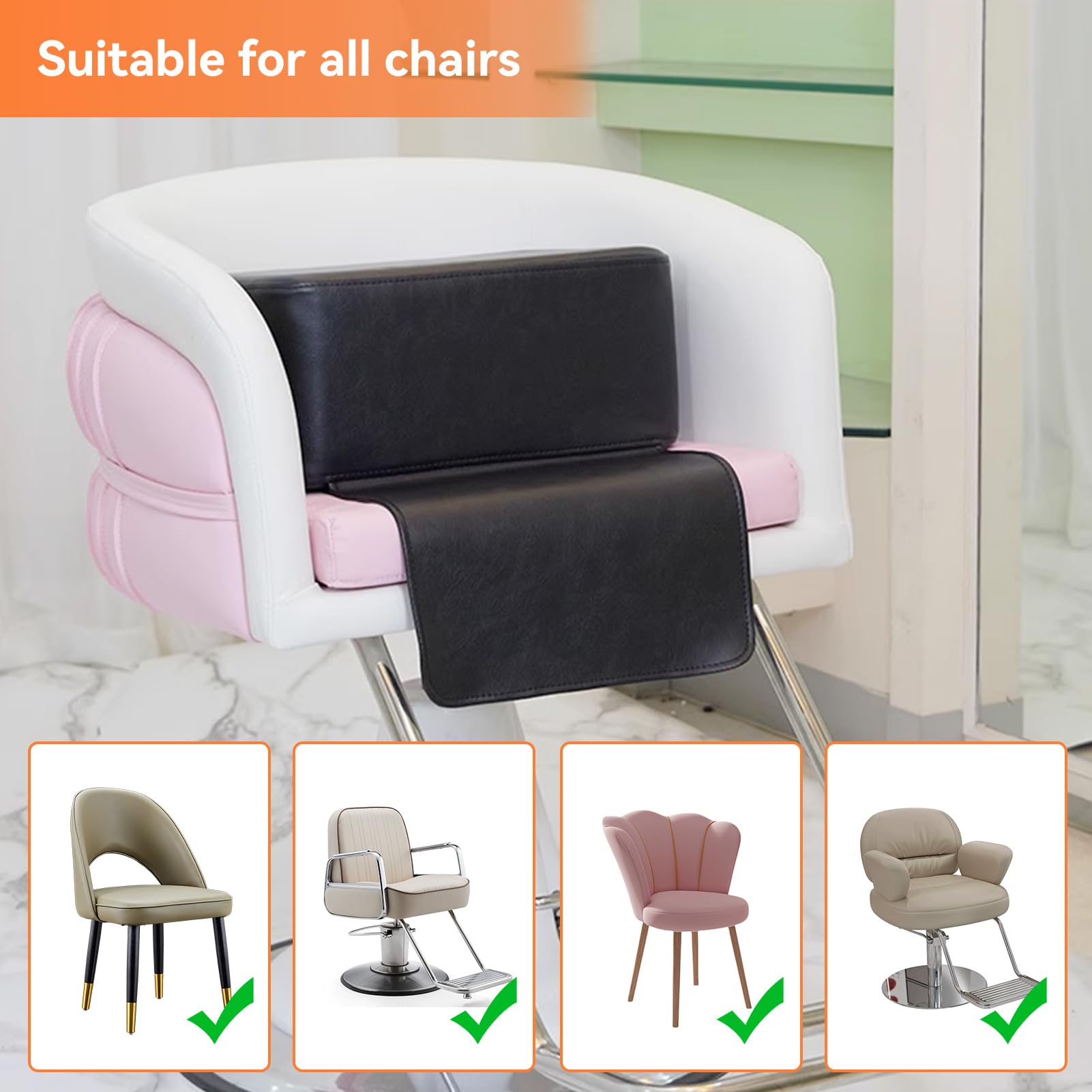 Cojín De Asiento Elevador De Salón, Asiento Elevador De Peluquero De Cuero PU Impermeable, Cojín, Equipo De Peluquería Asiento Elevadors Cojíns Elevador Para Peluquerías Para Niños, Corte De Pelo