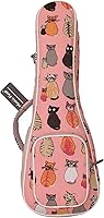 Vista 1 de MUSIC FIRST Funda de lona para ukelele MISS CAT para ukelele, correas de hombro dobles, diseño original