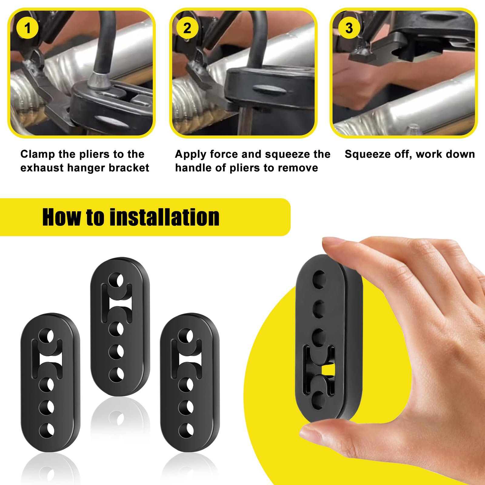 DE 4x Universal Polyurethan PU Auspuff Gummi Halter Verstärkt