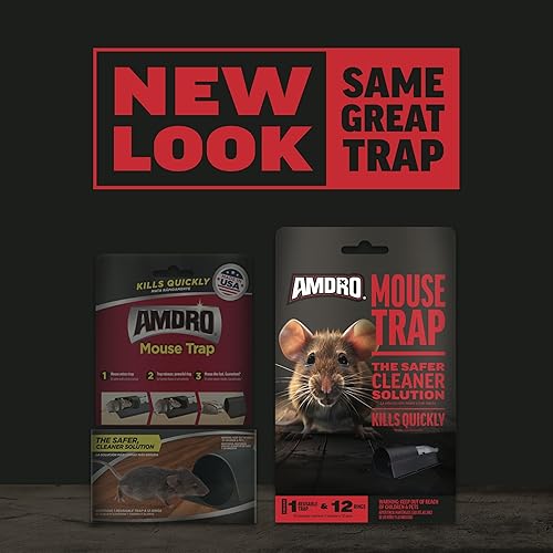 Miniatura 4 de Amdro B07L4B3B38 Trampa para ratones reutilizable, mata 12 ratones, ciruela