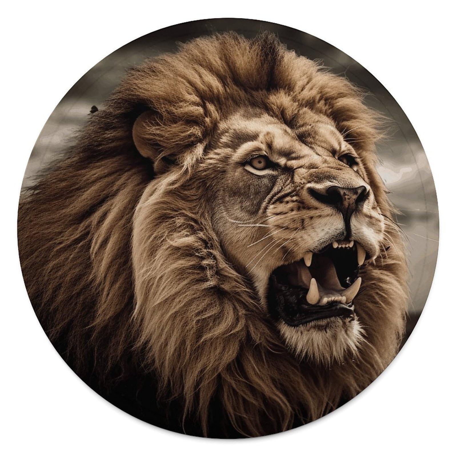 Couverture de plage ronde lion en microfibre de coton 150 cm
