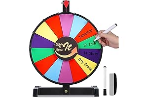 12-Inch Carnival Spinning Wheel for Prizes with Marker and Base