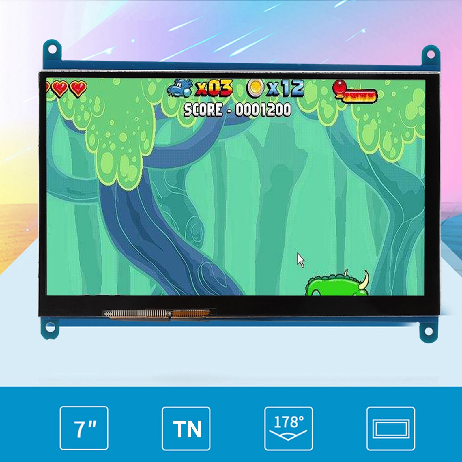 7-calowy ekran dotykowy HDMI LCD HD, monitor pojemnościowy 1024 x 600 dla, 5 profesjonalnych punktów dotykowych dla 3/2/1