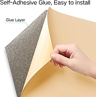 Vista 2 de Paquete de 12 paneles acústicos autoadhesivos de 12 x 10 x 0.4 pulgadas, paneles de espuma a prueba de sonido con alta densidad, elegante diseño