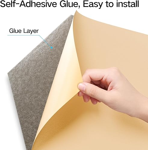 Miniatura 2 de Paquete de 12 paneles acústicos autoadhesivos de 12 x 10 x 0.4 pulgadas, paneles de espuma a prueba de sonido con alta densidad, elegante diseño