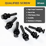 Mywish 448PCS M5 M6 M8 Ensemble de vis, assortiment de boulons métriques, 304 Acier inoxydable, écrous et boulons ensemble plat & Laveurs à ressort, tête de hexagone vissées Bolts and Nuts Kit, entièrement fileté & Oxydé noir