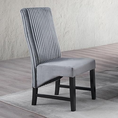 Miniatura 2 de Juego de 2 modernas sillas de comedor tapizadas, cómodas sillas laterales de madera para mesa y asientos de cocina, sala de estar, dormitorio,