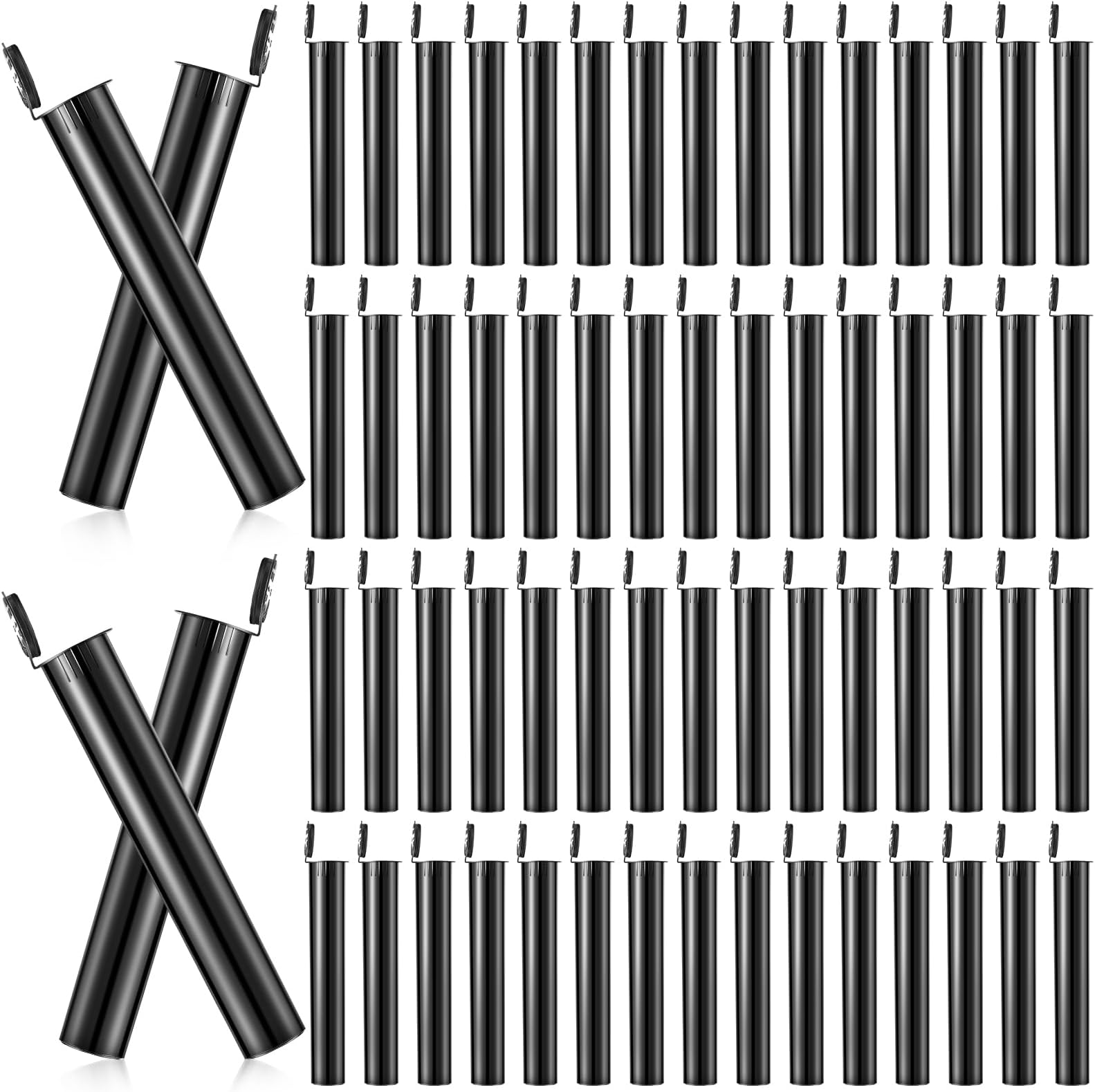 Frienda 116mm Black Plastic Tubes Bulk Plastic Tube 150/300