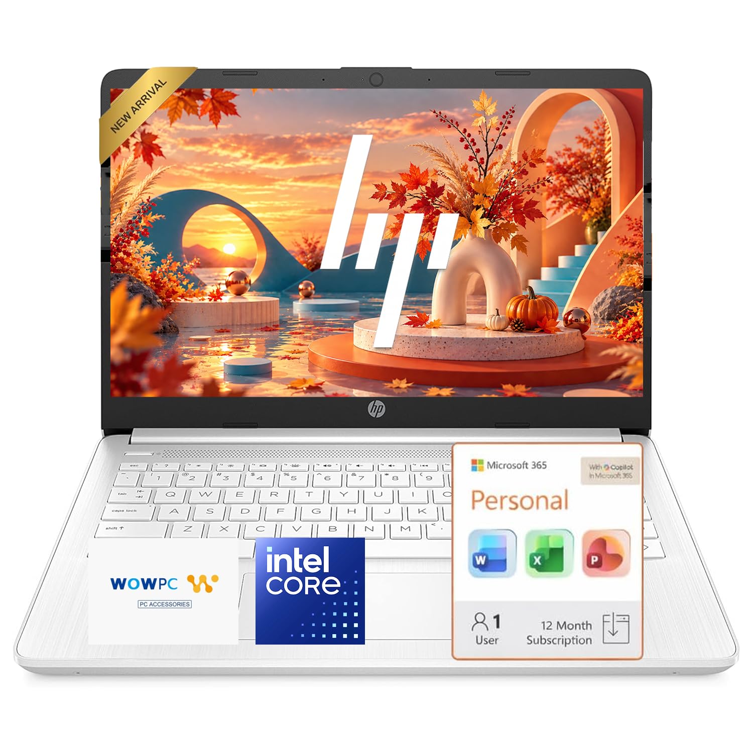 HP 14 inch Laptop, 2027 Edition, Intel N150 CPU, 4GB RAM, 128GB SSD, 1TB Cloud Storage, Long Battery Life, Win 11 with Microsoft 365