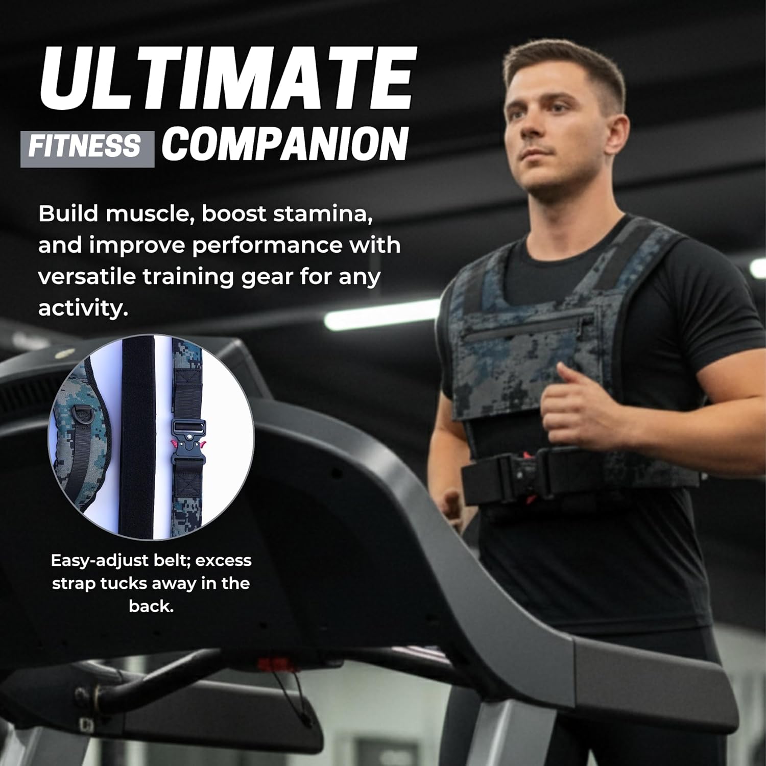 Adjustable Weighted Vest W/ Removable Iron Bars - 26lb Weight Vest For Men & Women W/Washable Liner & Cobra Style Buckle | 1000D Strength Training Workout Vests For Body Weight, Running, Walking & Crossfit Workout