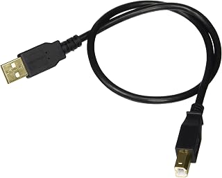Cabo USB 2.0 A macho para B macho 28/24AWG (105436), preto da Monoprice, 1.5ft