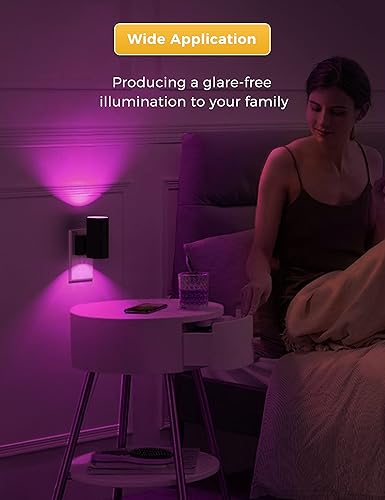 Miniatura 21 de L LOHAS LED Luz nocturna enchufable, luces nocturnas modernas enchufables a la pared, sensor de atardecer a amanecer, blanco suave 3000K, brillo