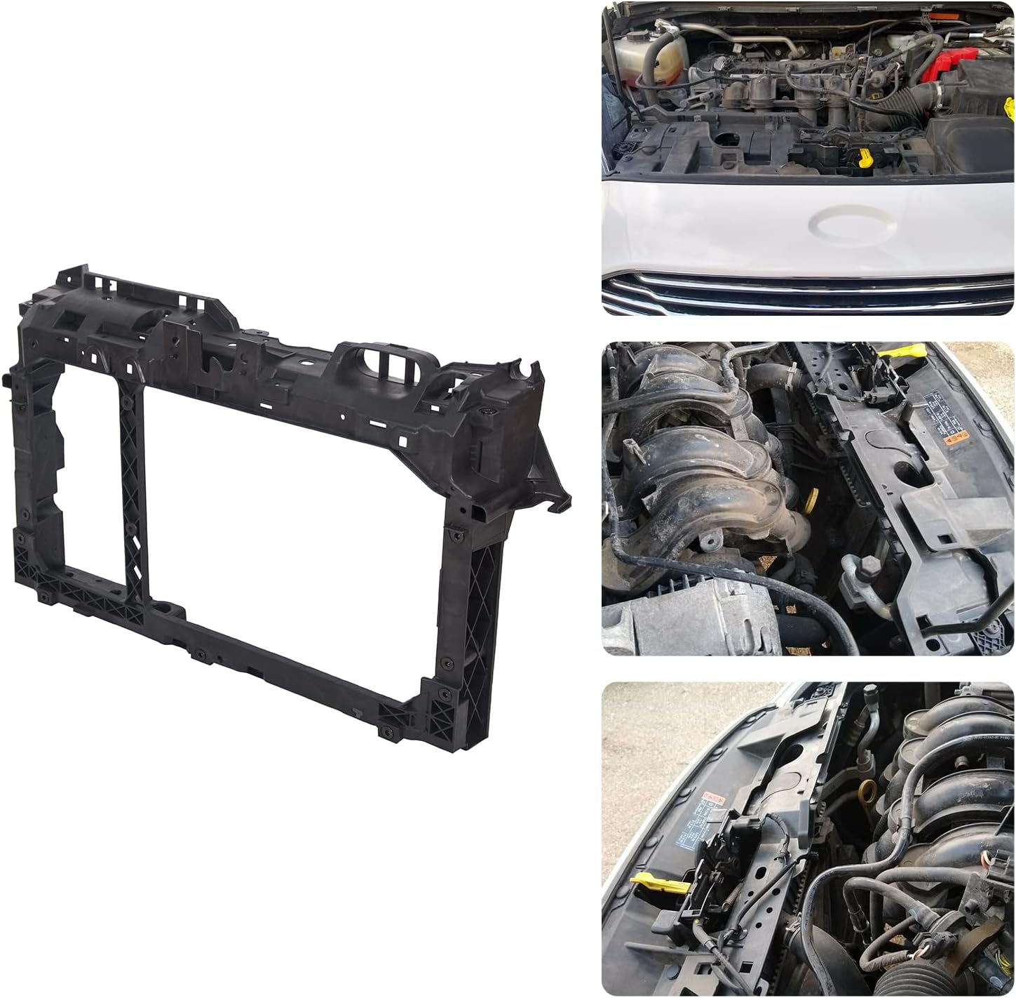 ECOTRIC Radiator Support Compatible with Ford Fiesta 2011 2012 2013 2014 2015 2016 2017 2018 Replacement for AE8Z16138A FO1225202 CE8Z-16138-C