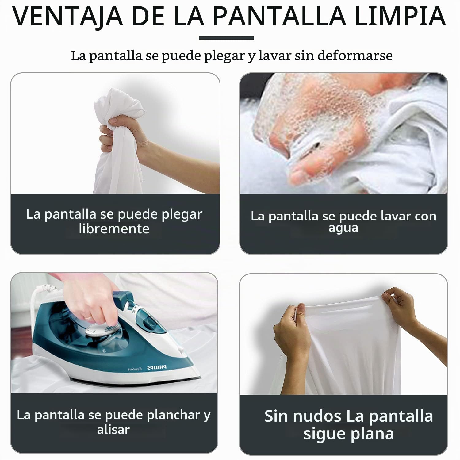 Pantalla de proyector con Soporte 80 Inch 16: 9 HD FáCil InstalacióN Y OperacióN Adecuado para Home Cinema Y Pantalla De ProyeccióN para Exteriores