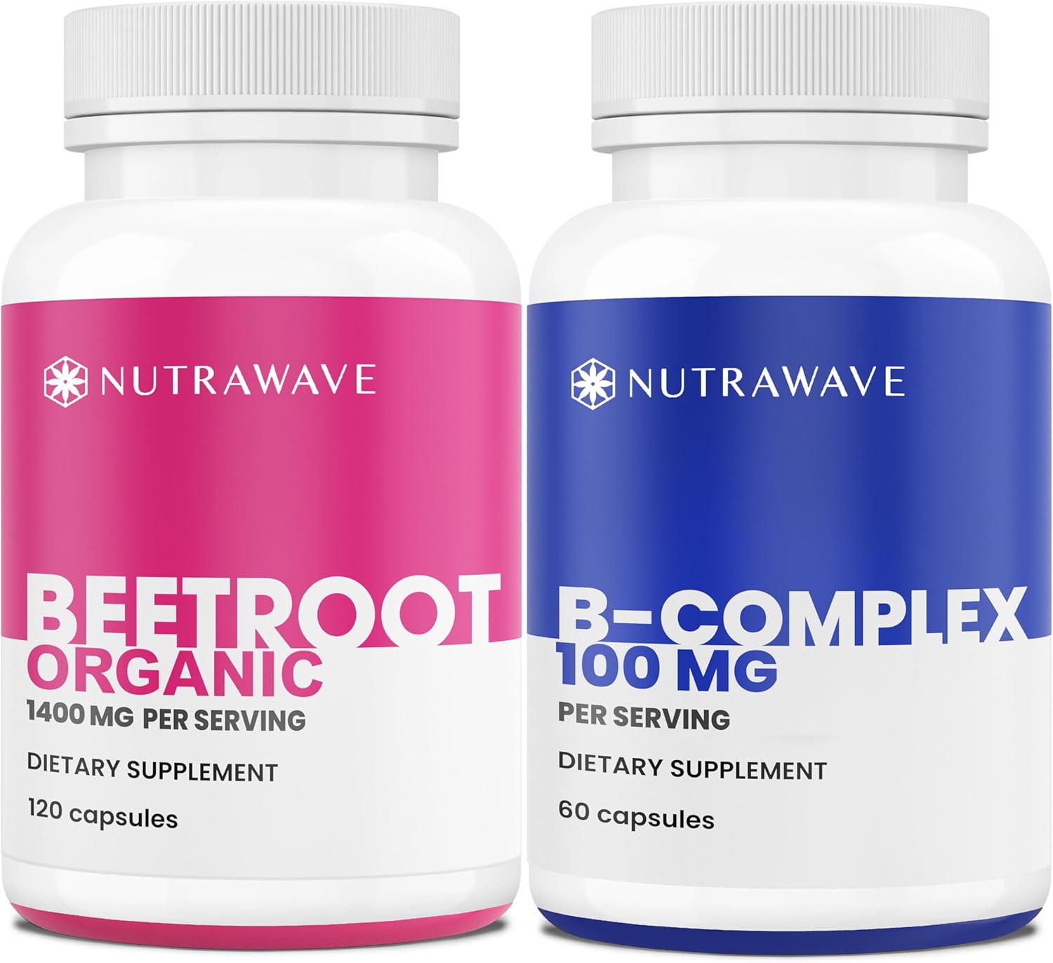 Nutra Wave Organic Beet Root 1400mg + B-Complex Vitamins -Energy & Circulation Bundle – Nitric Oxide & Cellular Energy Support – Stamina, Vitality & Daily Wellness – Non-GMO, Vegan