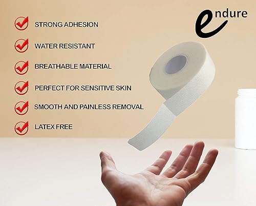 Miniatura 7 de Endure Altape - Cinta médica hipoalergénica de tela suave de alta calidad, adhesiva, flexible, transpirable, sin látex, paquete de 12 (1 pulgada de