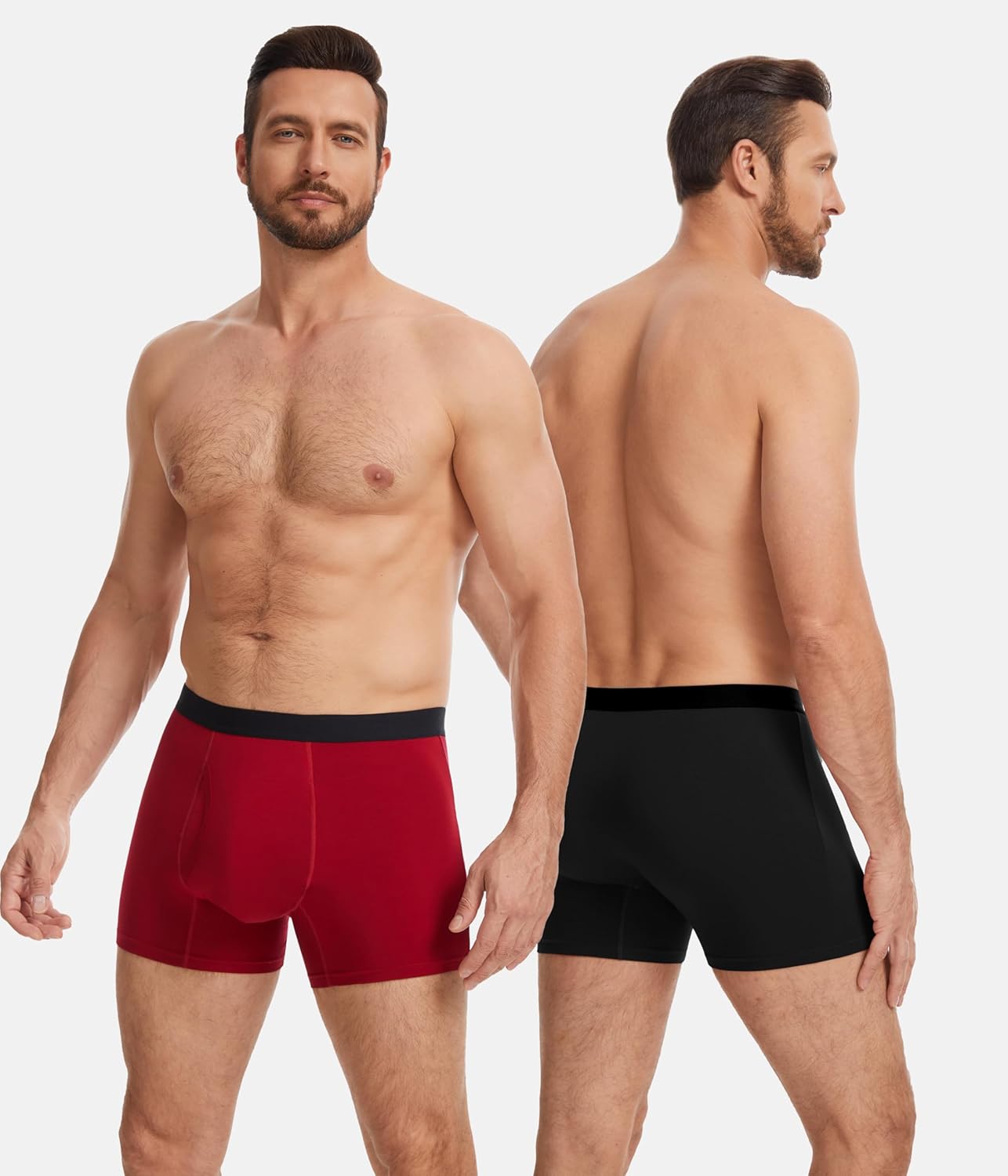 YESWEL Men's Incontinence Underwear, Modal 50ML Absorbency Leakproof Washable Boxer Briefs for Bladder Control 3 Pack