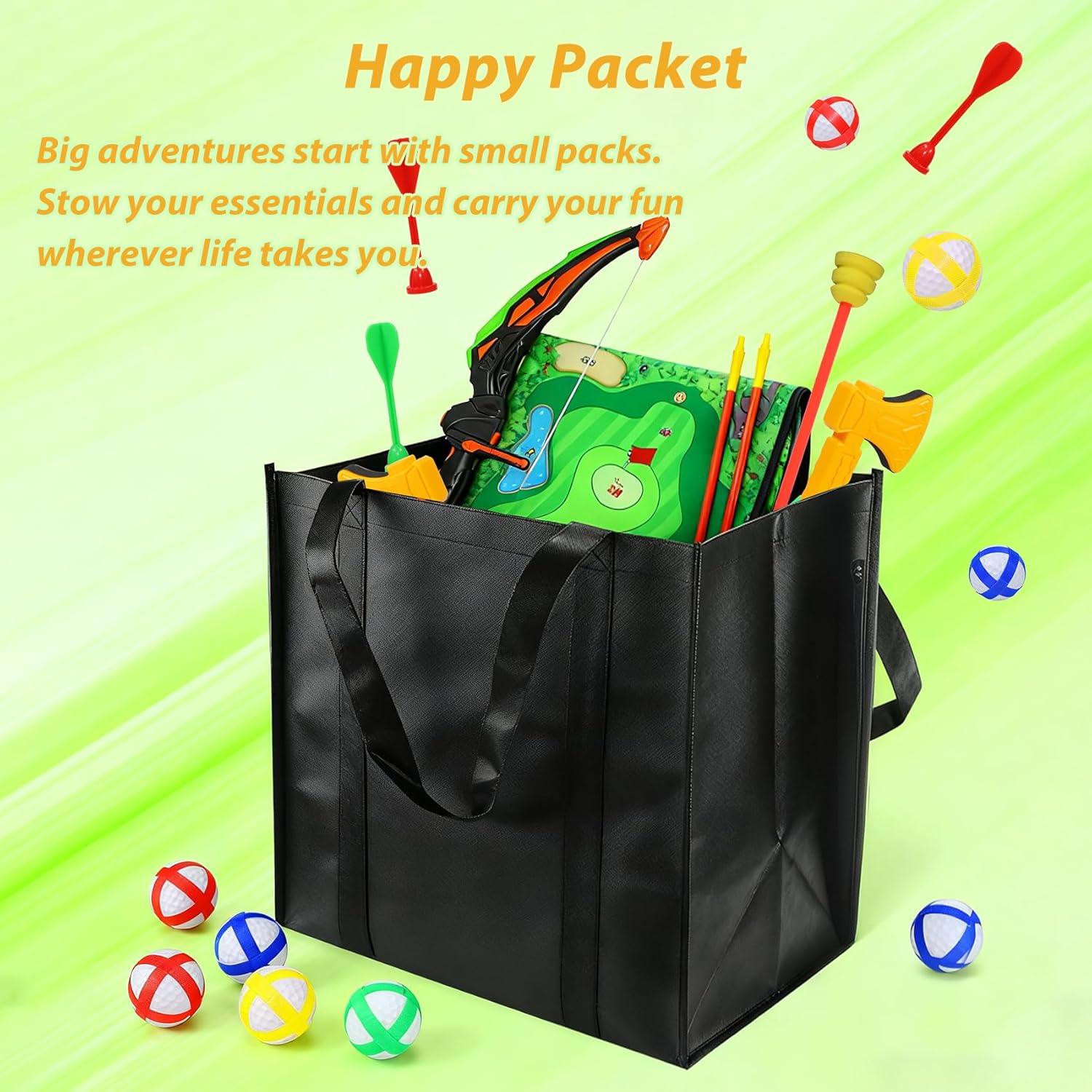 Golf Chipping Game Set with Stand,5-in-1 Portable Backyard Double-Sided Hitting Mat,with Sticky Balls,Archery,Axe & Dart,Golf Games for Family,Friends & Golfers,Indoor,Outdoor,Party Fun