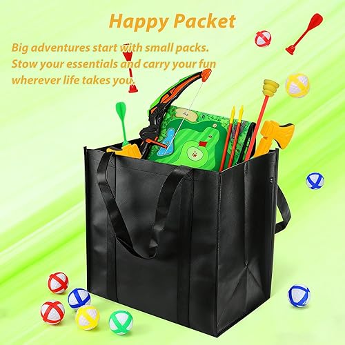 Miniatura 8 de Juego de astillado de golf con soporte, tapete de doble cara portátil 5 en 1, con pelotas adhesivas, tiro con arco, hacha y dardo, juegos de golf