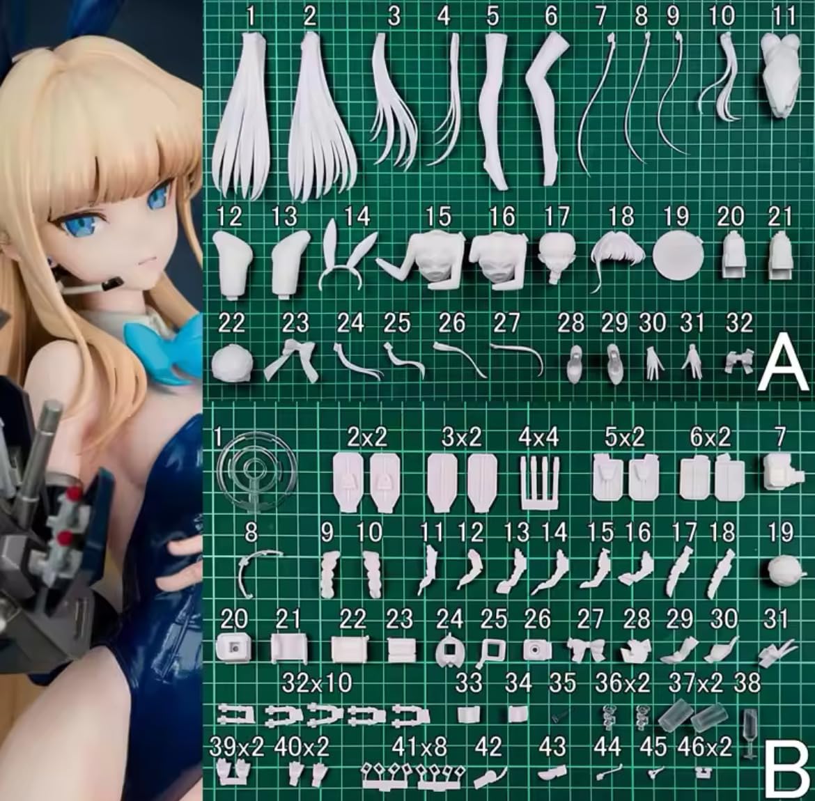 Amazon | 1/7 ガレージキット フィギュア240mm 未塗装 ブルー