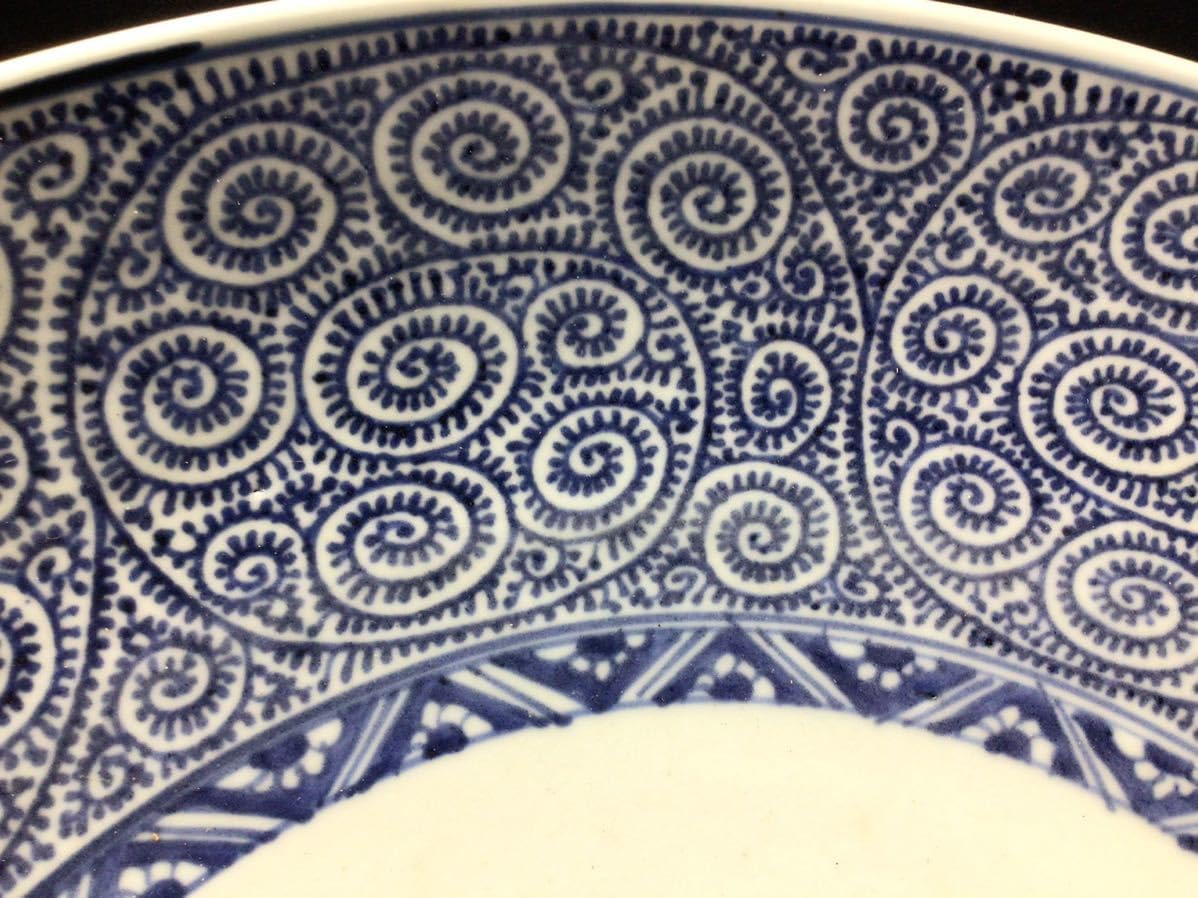 Amazon.co.jp: S14104【古伊万里】染付蛸唐草大皿鉢47cm染付唐草