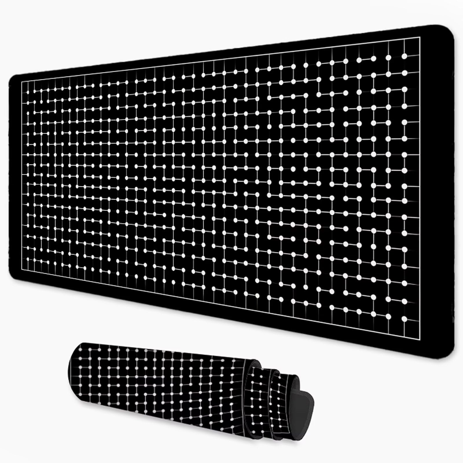 Czarna podkładka pod mysz XXL 1000 x 500 mm podwójna podkładka pod biurko z wodoodporną powierzchnią i antypoślizgową podstawą, podkładka pod mysz do biura, komputera, poprawia dokładność i szybkość