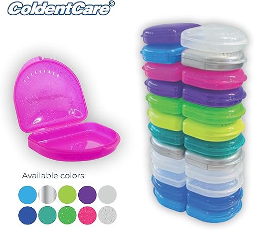 Miniatura 3 de Retenedor de ortodoncia individual delgado con orificios de ventilación, paquete surtido de 24, estuche de retenedor, estuche de dentadura, estuche