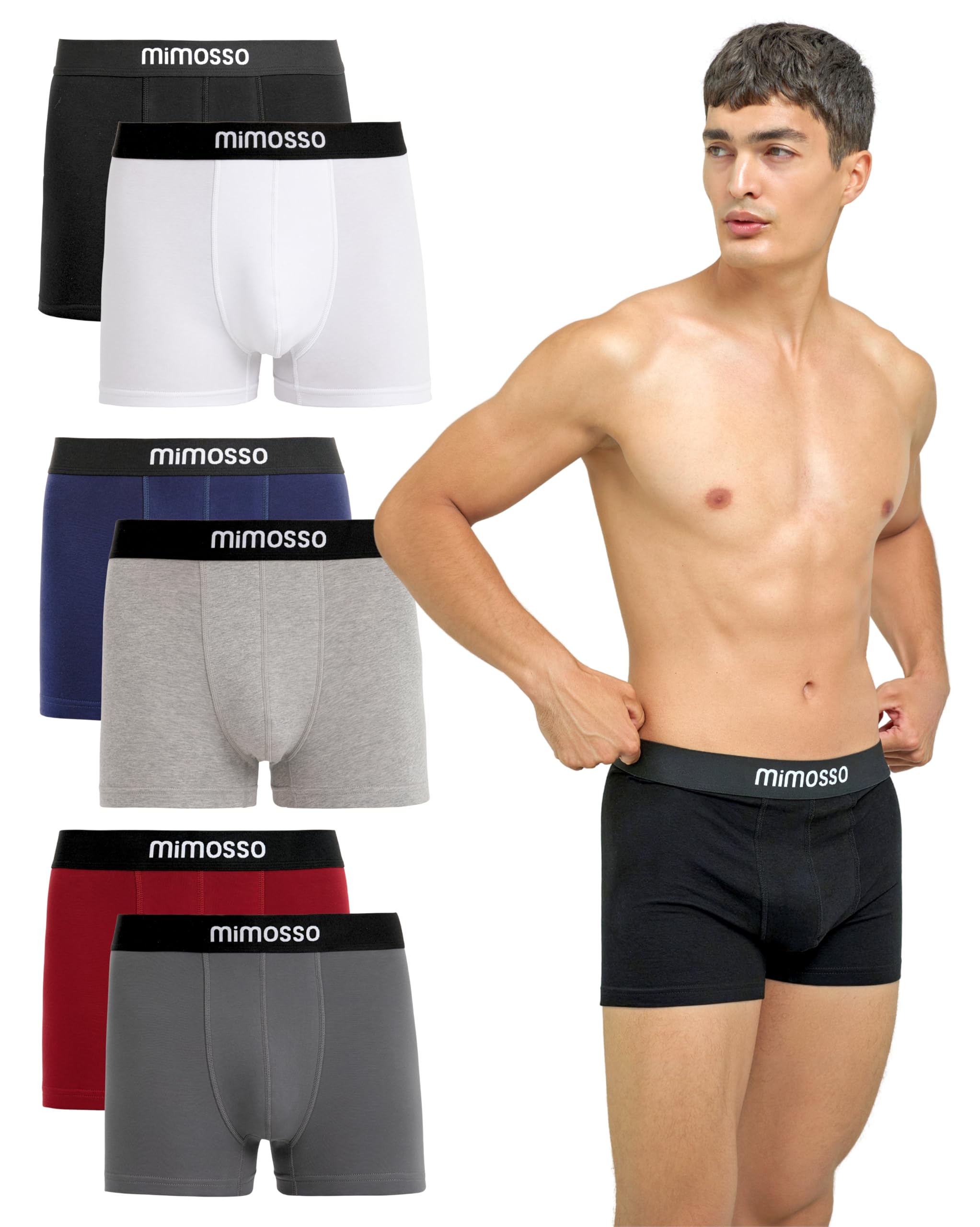 mimosso Herren Boxershorts 6er Pack - Bequeme Unterwäsche au