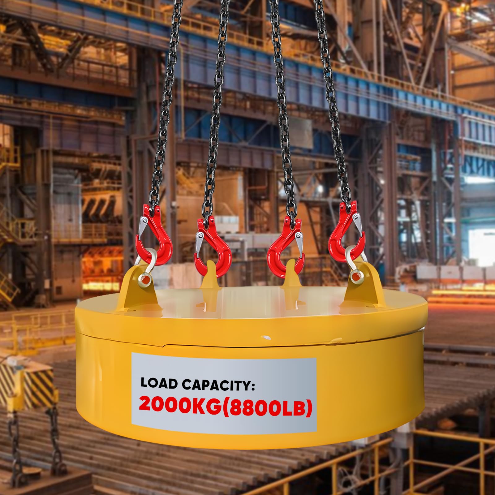 Elevador de Tambor Industrial 2T 2m 4 Cadenas para Grúa Montacargas