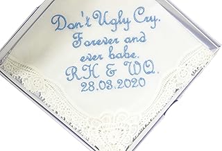 Monogrammed cotton mother handkerchief for wedding gifts, Mother of the bride, Bride and Groom, Embroidered Mom Handkerchief