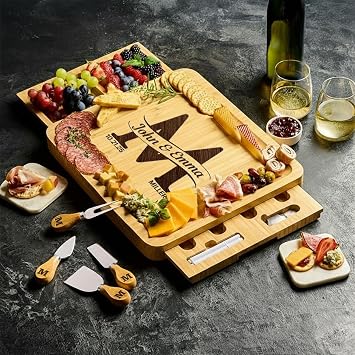 Personalized Charcuterie Boards Gift Set, Custom Engraved for Wedding