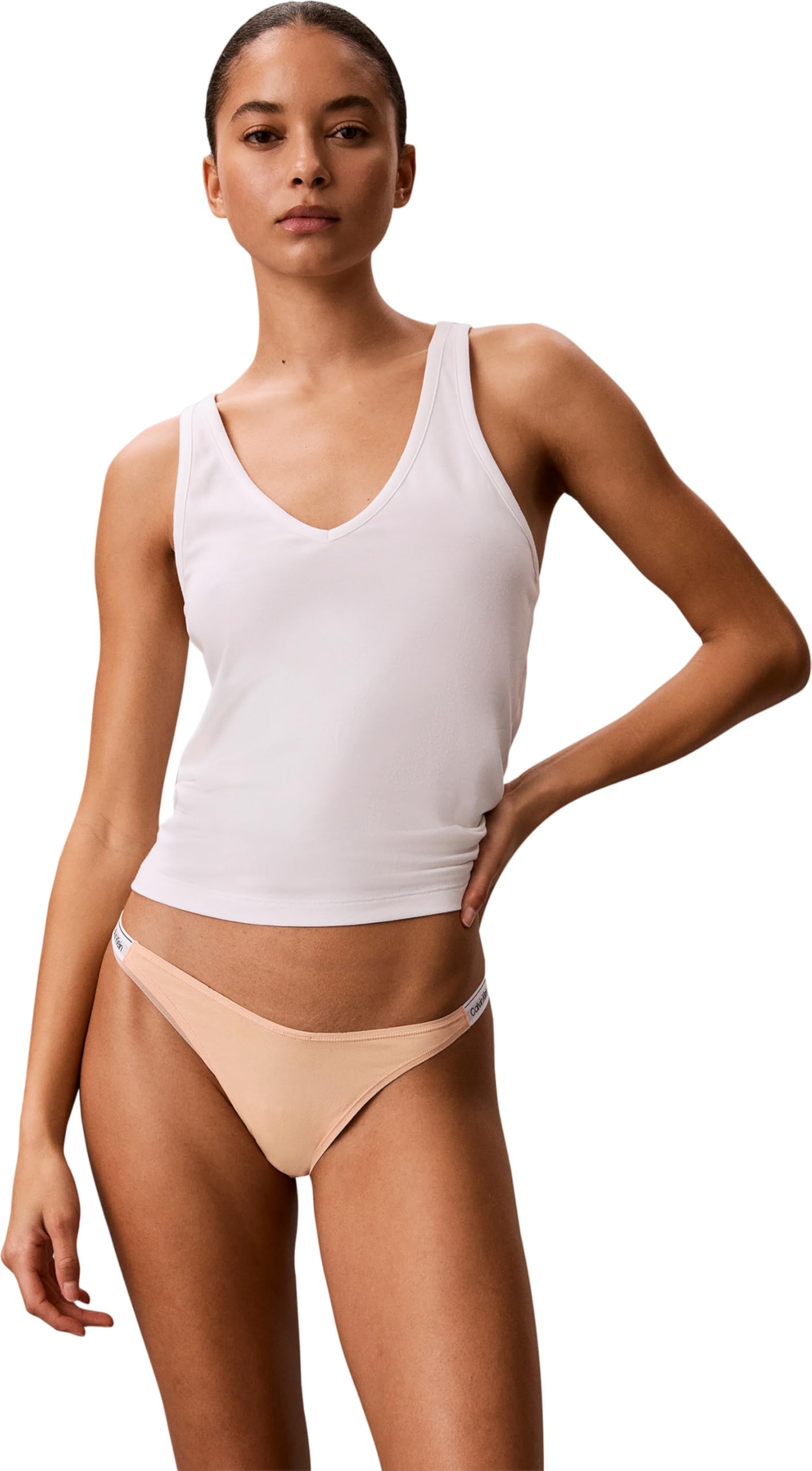 Calvin Klein Women DIPPED STRING THONG ORANGE (Peach Bliss) M