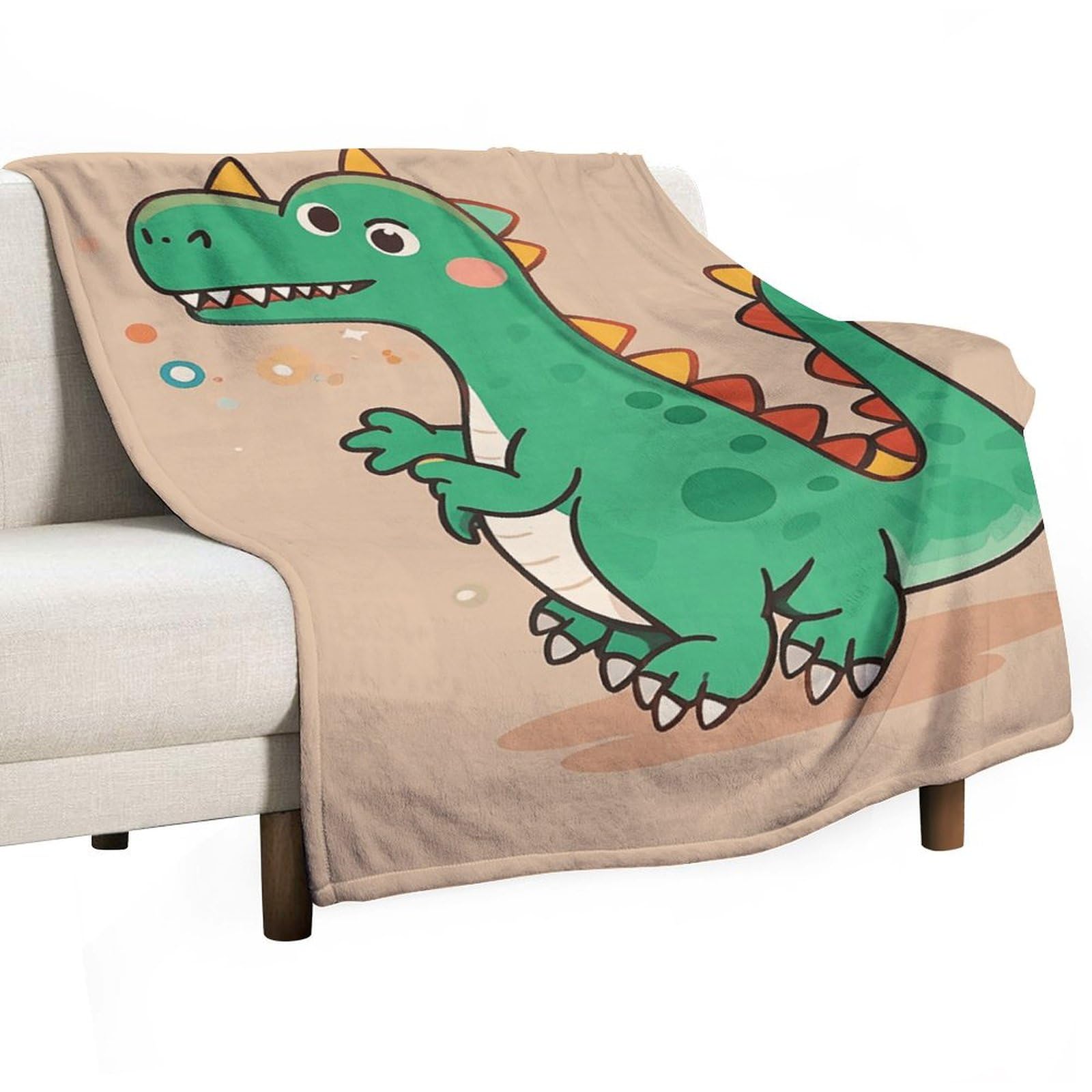 Couverture dinosaure imprimée : idée cadeau confort pour lit d'enfant