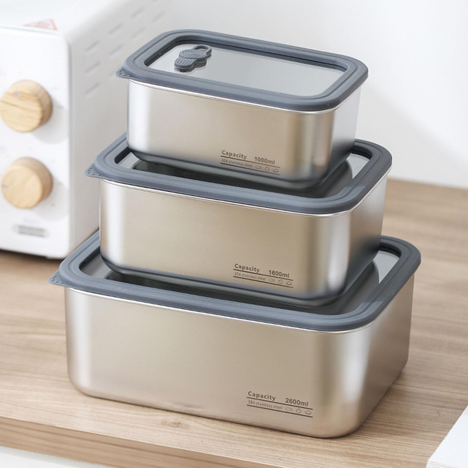 Jeffergarden Contenitore per le Prestazioni Alimentari, Contenitore per Preparazione Alimentare Ecologica Coperchi di Vetro Ermetico per