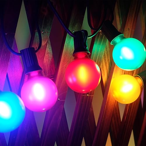 Miniatura 12 de Guirnalda de luces LED G40 de 25 pies para exteriores, tira de luces con 27 bombillas Edison inastillables (2 de repuesto), luces colgantes