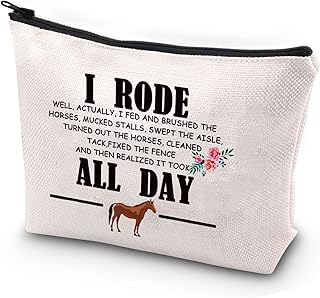 JYTAPP Horse Gifts for Women Horse Makeup Bag I Rode All Day Horse Riding Cosmetic Bag Horse Pouch Horse Rider Lover Gifts Horse Cow Equestrian Travel Bag Makeup Organizer Pouch