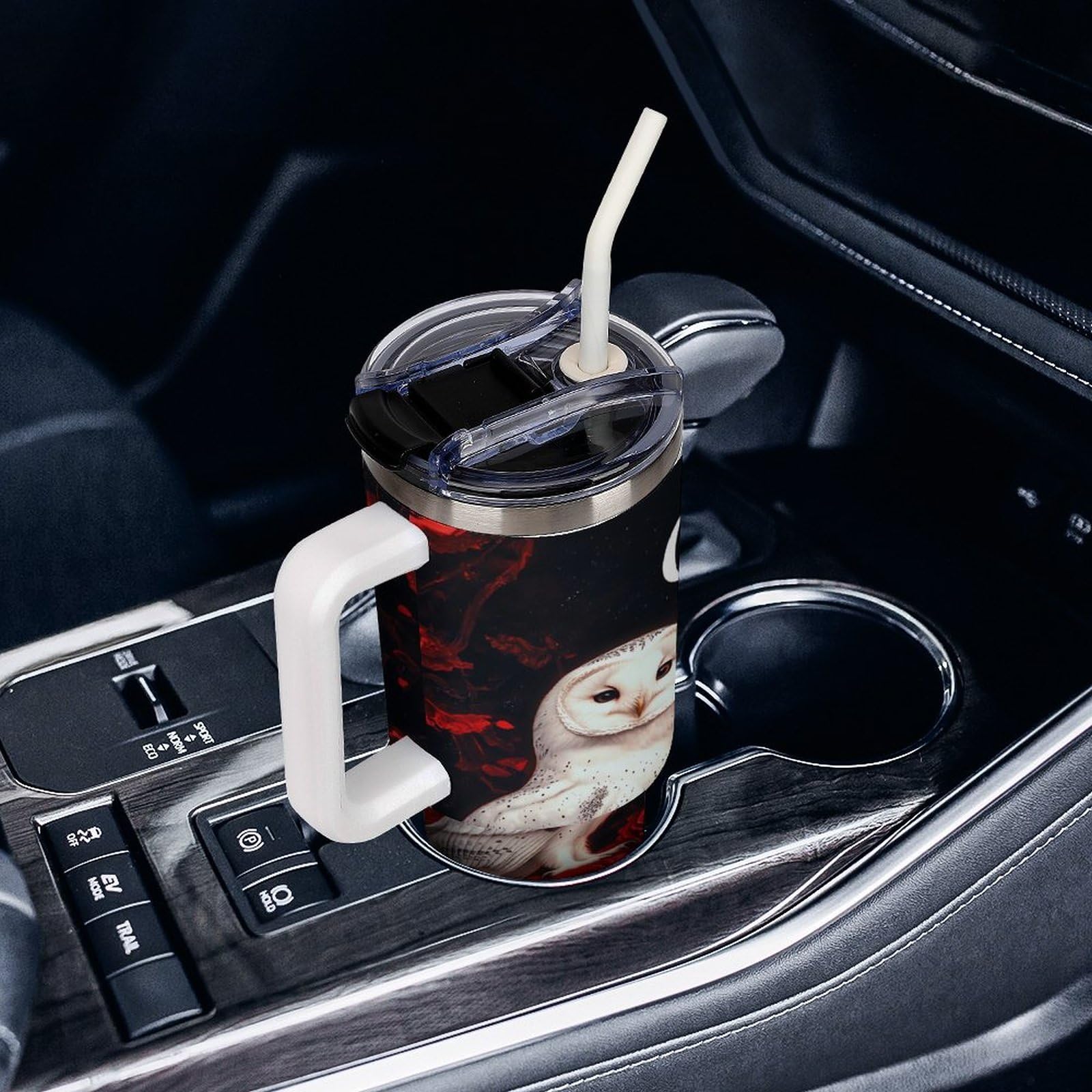 Kaffeebecher mit Griff, Motiv "God Says You Are Eule", 1,2 l, Reise-Kaffeebecher, große Kapazität, Autobecher, Wasserflasche