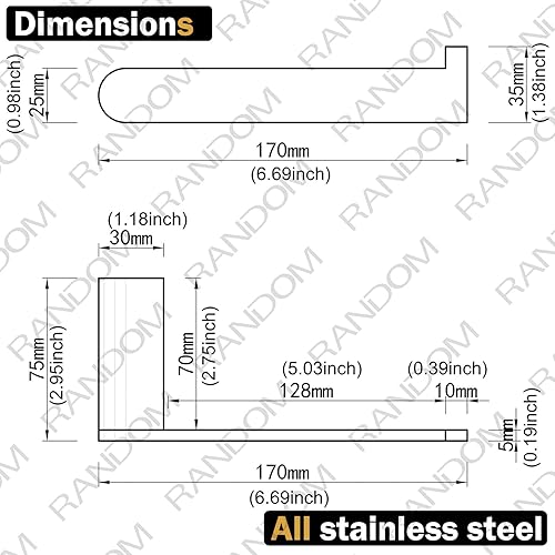 Miniatura 2 de RANDOM Portarrollos de papel higiénico de oro cepillado, accesorios de hardware de baño SUS 304 de acero inoxidable moderno soporte de rollo de