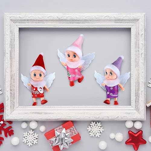 Miniatura 5 de Aoriher Juego de 20 muñecas de Navidad, 5 muñecas, 5 botellas de leche para muñecas, 5 chupetes y 5 varitas de hadas pequeñas para regalo de Navidad