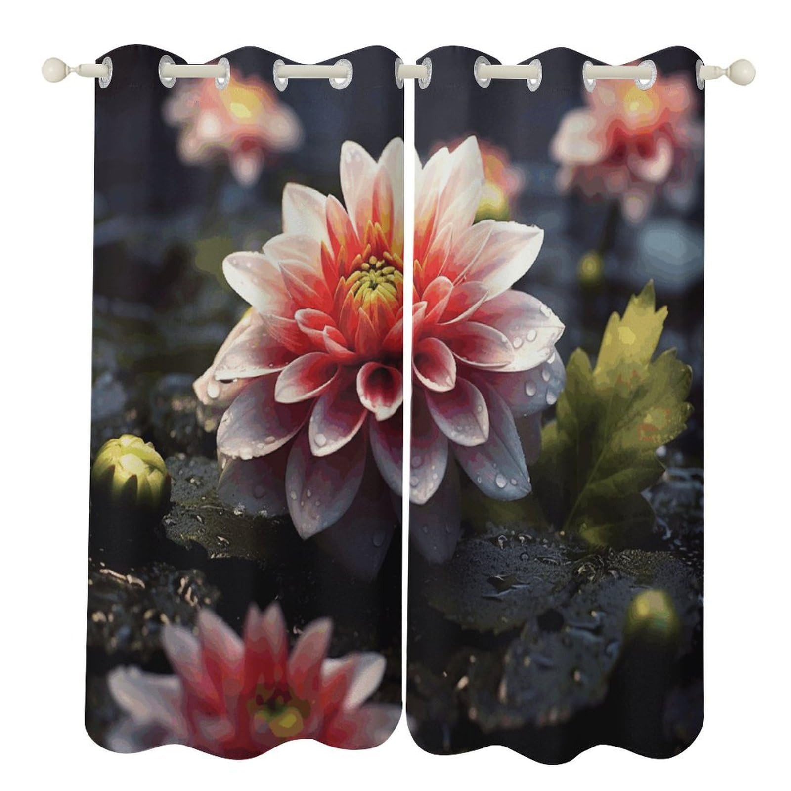 Rideaux occultants imprimé floral pour un salon cosy et tamisé