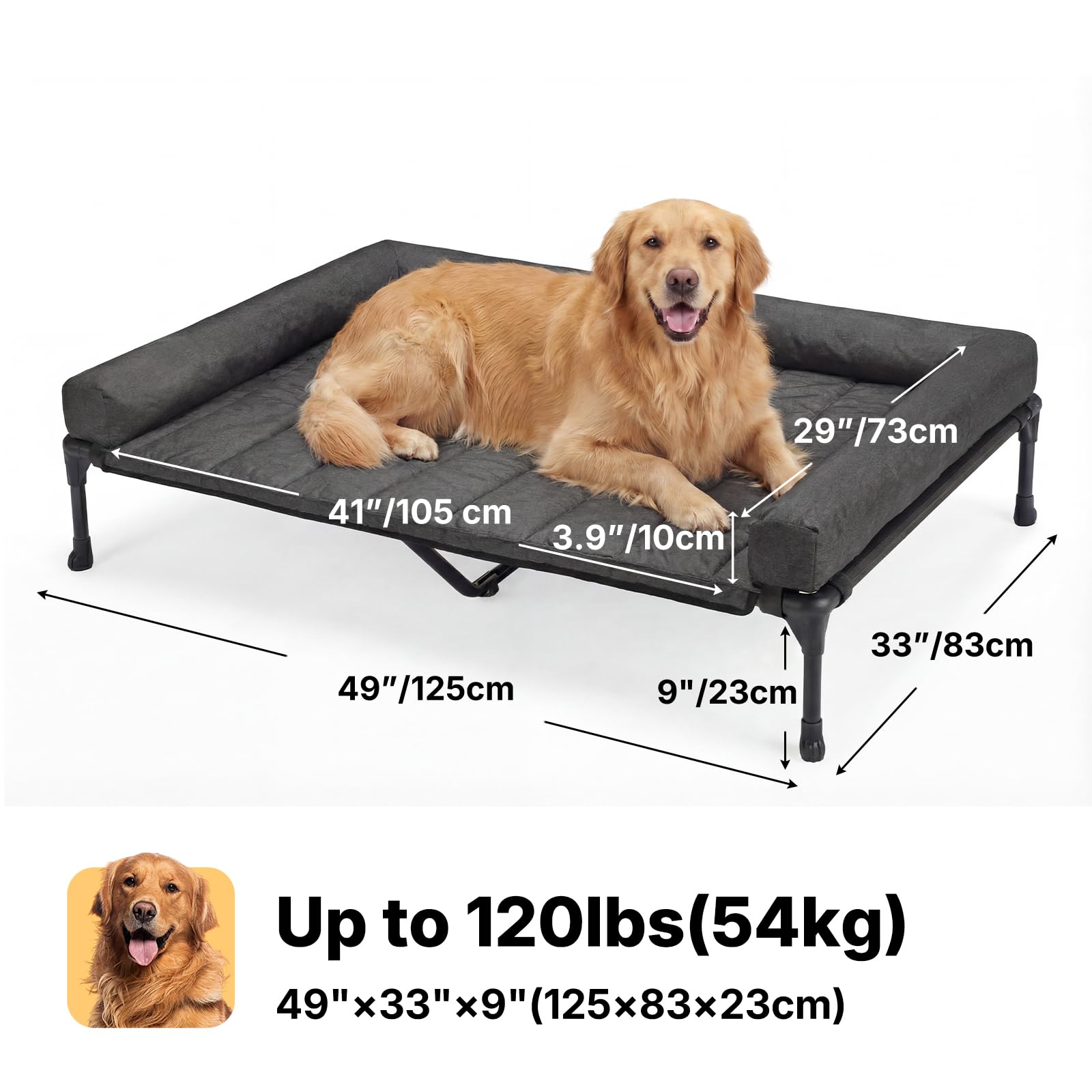Amazon | Veehoo犬 ベッドペットベッド大型犬 ベッド高架犬用ベッド