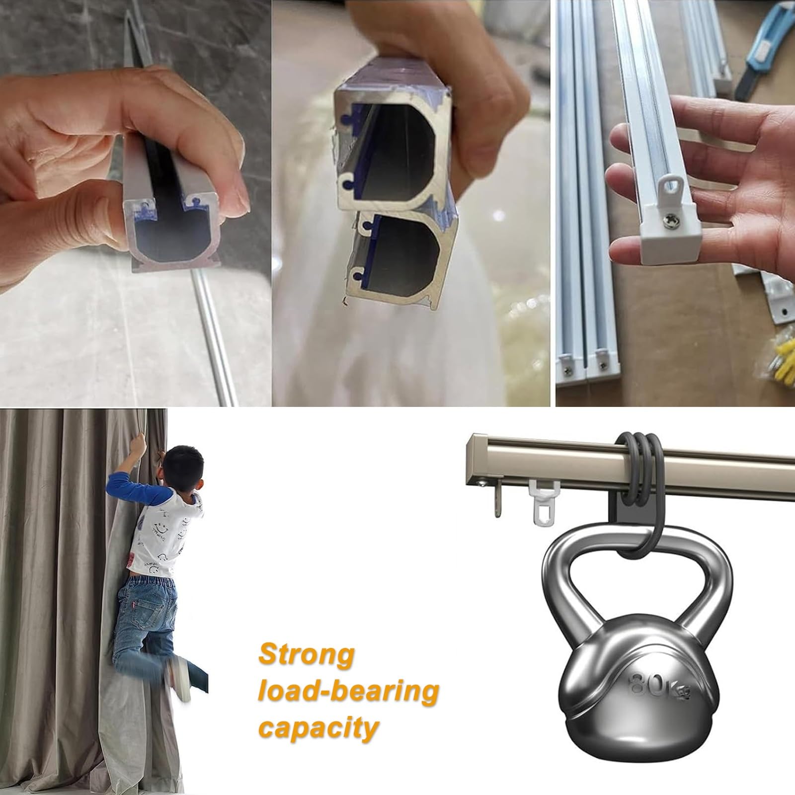 Wysokiej jakości regulowany aluminiowy system karniszy do zasłon - naścienne karnisze i szyny 50-500 cm do zasłon i ścianek działowych - elegancka biel z łatwym montażem i płynnym przesuwaniem