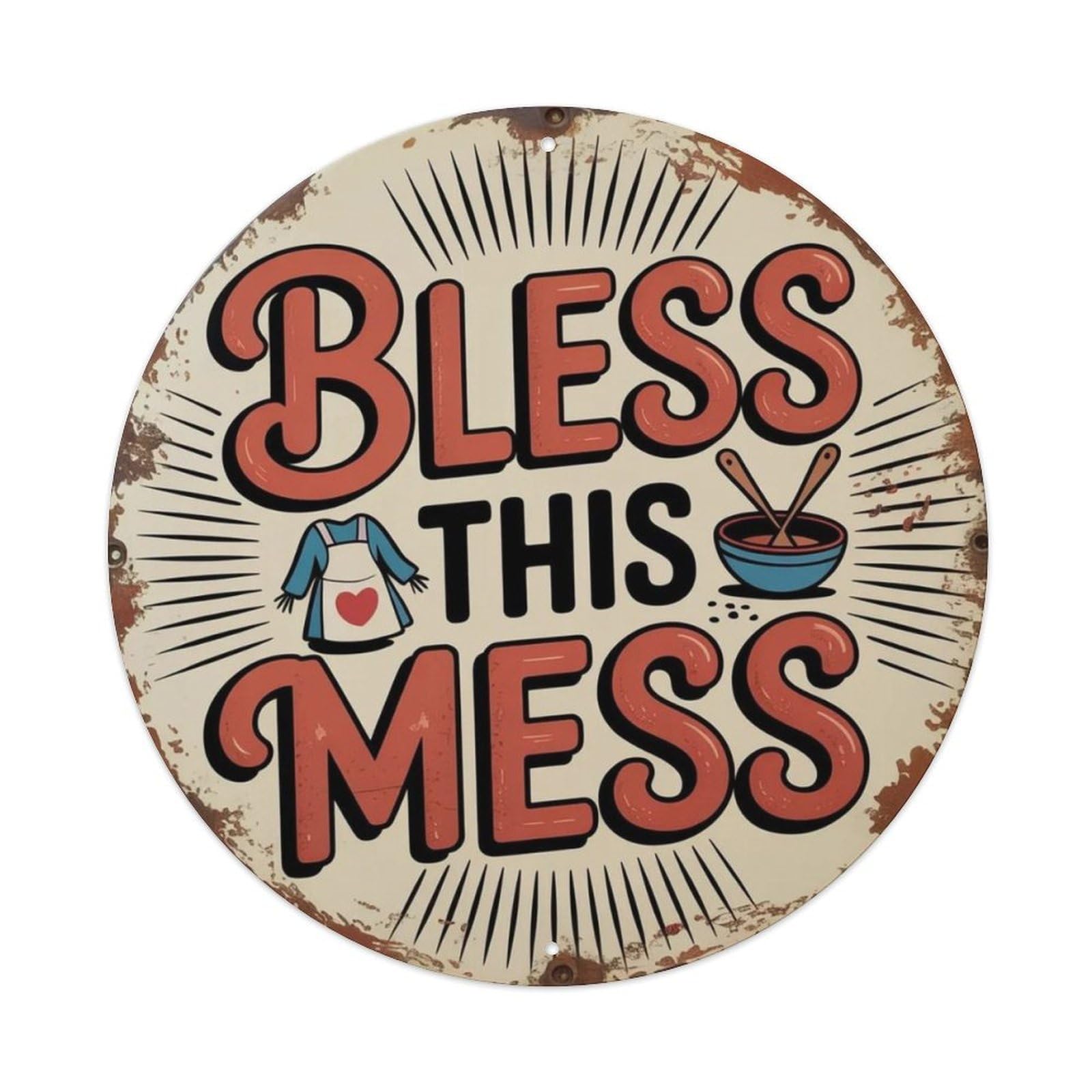Bless This Mess Metal Tin Sign Plaque