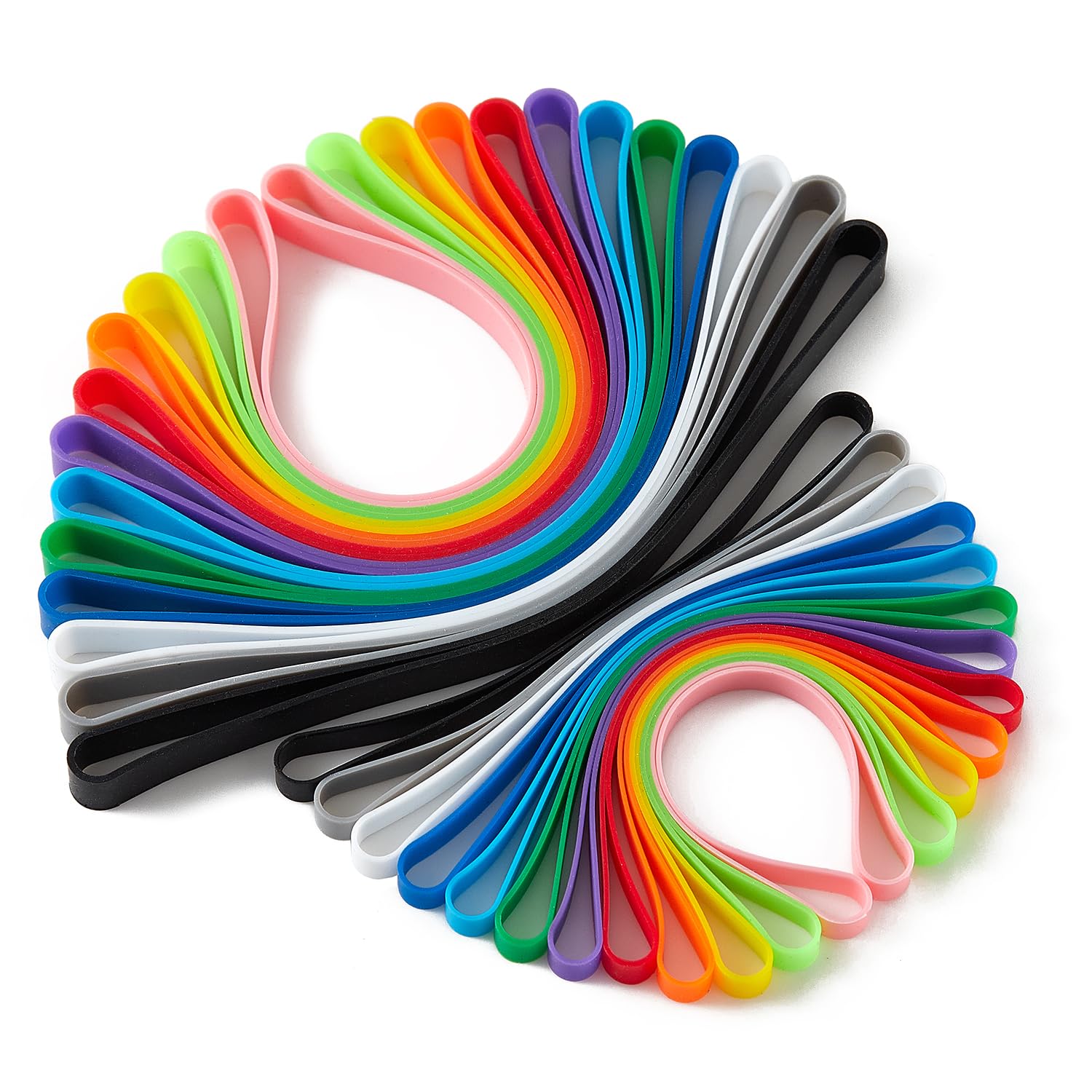 24 PCS Silicone Rubber Bands Planner Elastic Bands Elastic Rubber Wrapping Bands for Books, Crab Traps, Art, Cooking, Wrapping, Exercise, Bag Wraps,