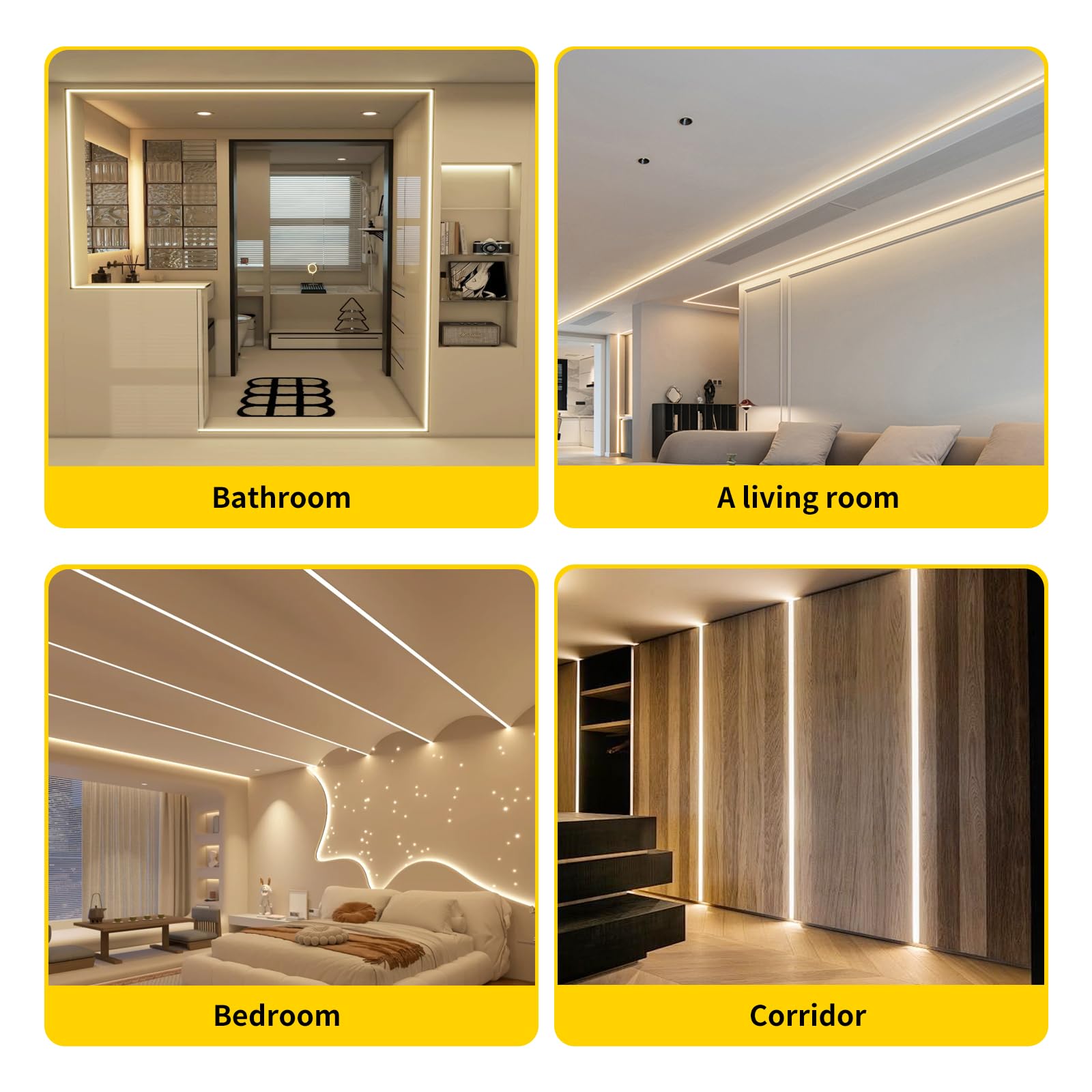 Striscia LED 10M IP65 Per Esterni - 220V, Bianco Caldo 3000K, Ultra Luminosa (145 LED/m), Con Spina, Per Giardino E Casa