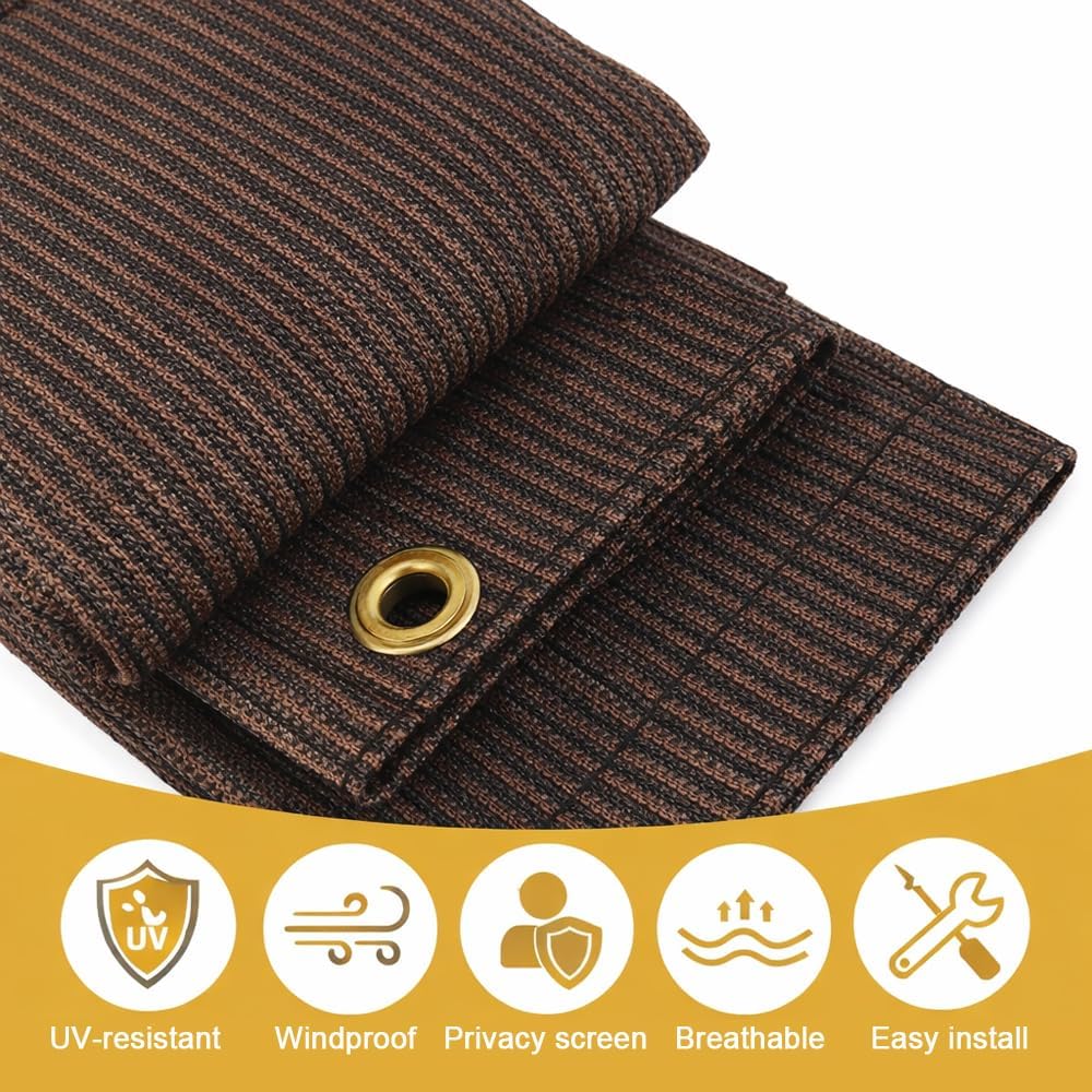 90% Sun Shade Cloth, 10x20 FT Pergola Shade Patio Cover, UV-Resistant, Breathable Sunshade Screen Fabric for Outdoor, Camping, RV, Garden, Deck, Porch, Backyard (Mocha)
